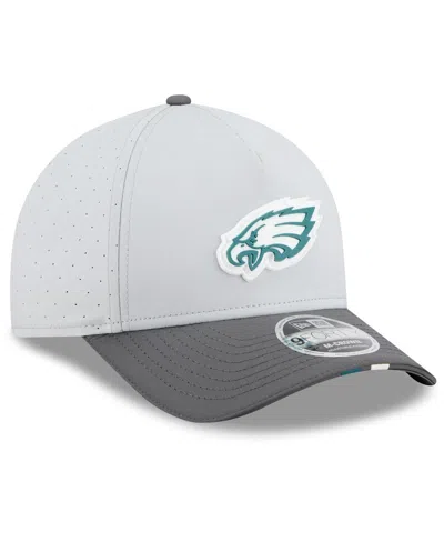 New Era Men's Gray/graphite Philadelphia Eagles 2025 Nfl Training Camp A-frame 9forty Adjustable Hat