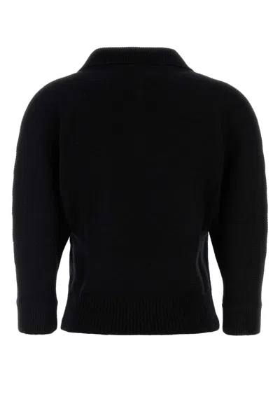 Khaite Black Cashmere Herve Polo Shirt