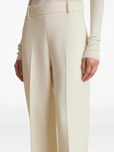 Khaite Cambie Straight-leg Crepe Pants In Neutral