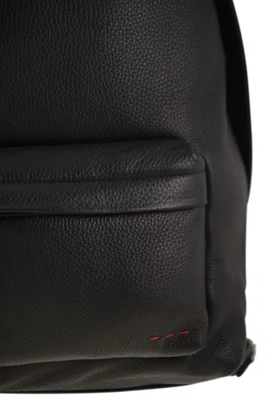 Kiton Deerskin Backpack In Black