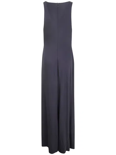 Ralph Lauren Cowl-neck Ring-detail Maxi Dress In Blue