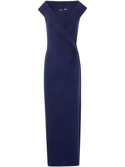 Ralph Lauren Lauren  "leonidas" Sleeveless Gown Dress In Blue