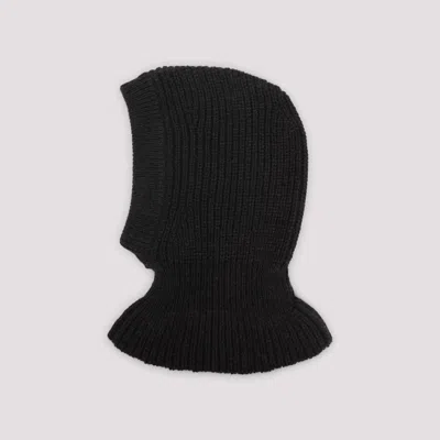 Lemaire Hood Hat Balaclava Design Knitted Ribbed In Black