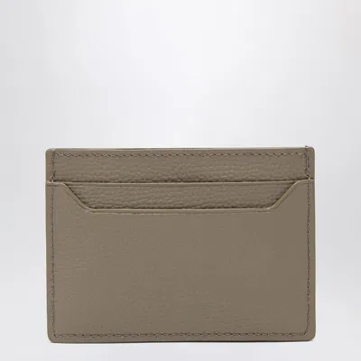 Loewe Anagram Leather Card Holder In Taupe In Brown