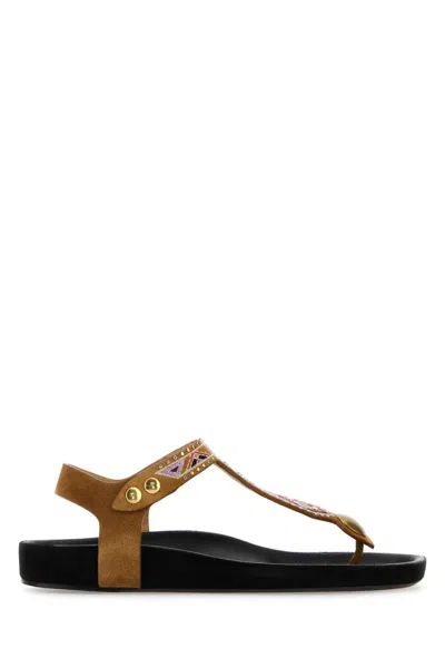 Isabel Marant Open Toe Sandals Adjustable Strap In Brown