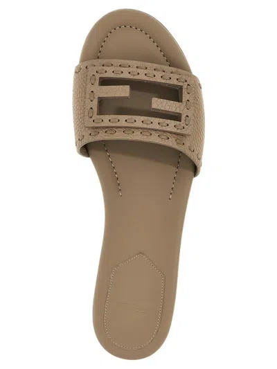 Fendi 'baguette' Slides In Gray