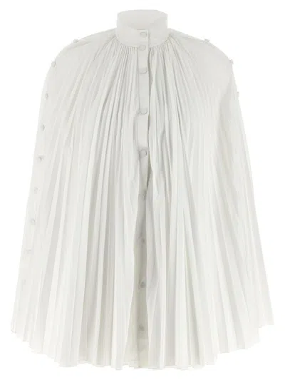 Giovanni Bedin Pleated Dress With Cape In White