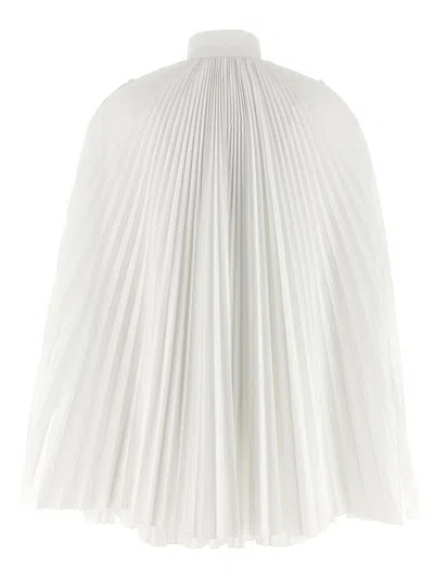 Giovanni Bedin Pleated Dress With Cape In White