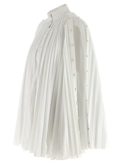 Giovanni Bedin Pleated Dress With Cape In White