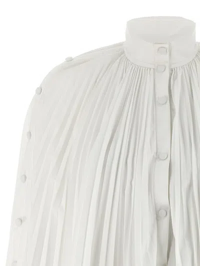 Giovanni Bedin Pleated Dress With Cape In White
