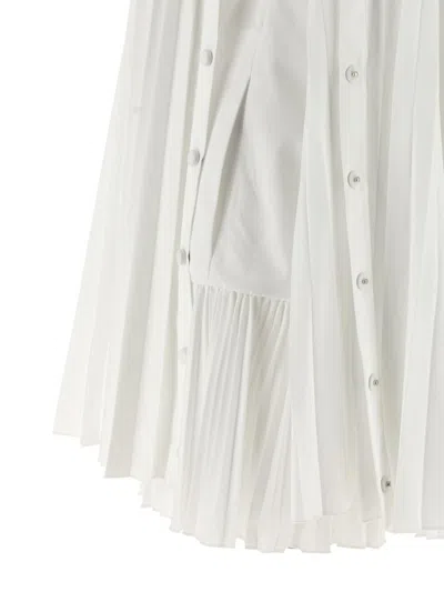 Giovanni Bedin Pleated Dress With Cape In White