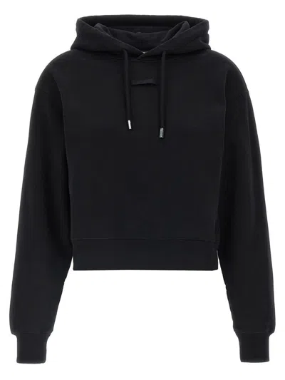 Jacquemus Le Grosgrain Logo Cotton Fleece Crop Hoodie