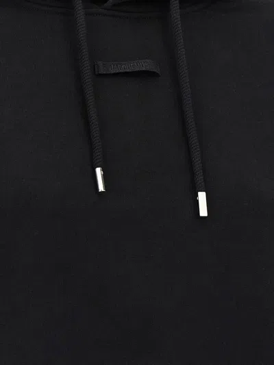 Jacquemus Le Grosgrain Logo Cotton Fleece Crop Hoodie