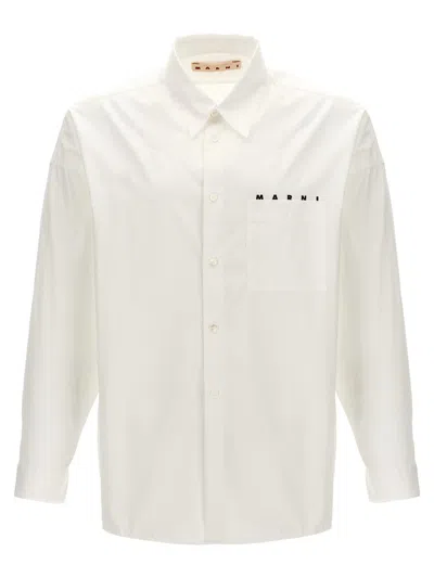 Marni White Printed Shirt In White