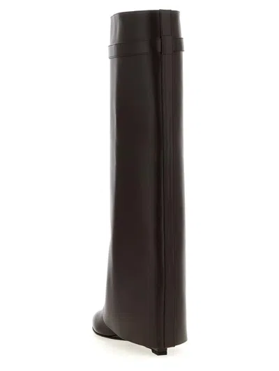 Givenchy Shark Brown Boots With Padlock Detail And Slip-on Style In Leather Woman