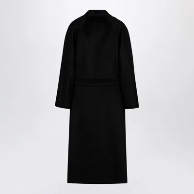 Max Mara Wrap Coat In Black Cashmere In Black