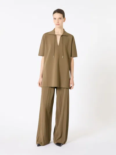 Max Mara Lama Knitted Trouser Hazelnut In Brown