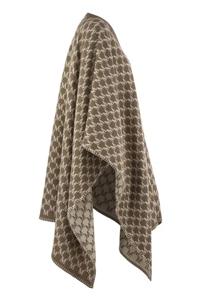 Max Mara Editti - Wool And Cotton Jacquard Poncho