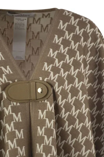 Max Mara Editti - Wool And Cotton Jacquard Poncho