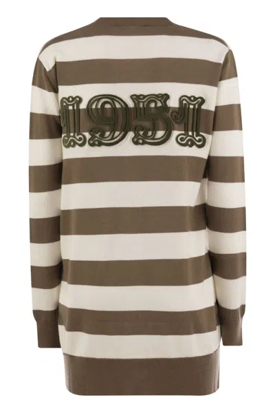 Max Mara Striped Longline Knitwear Front Pockets