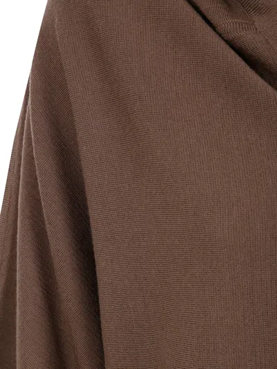 Max Mara Aster Cardigan With Drawstring Detail And Hood In Brown
