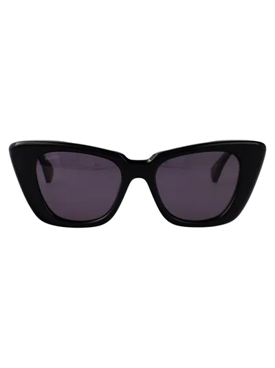 Max Mara Glimpse5 50mm Polarized Butterfly Sunglasses In Black
