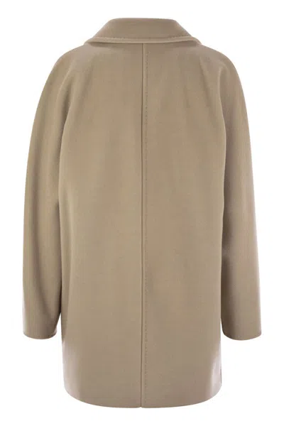 Max Mara Rebus Double-breasted Wool And Cashmere Coat In Neutral