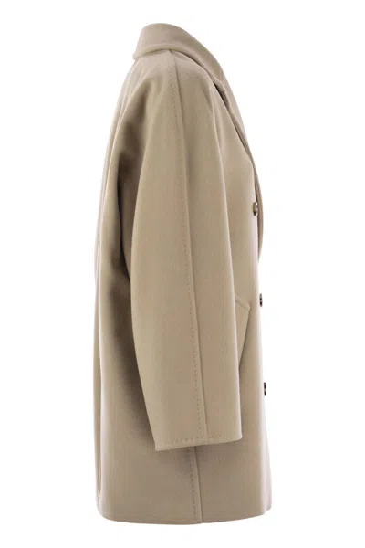 Max Mara Rebus Double-breasted Wool And Cashmere Coat In Neutral