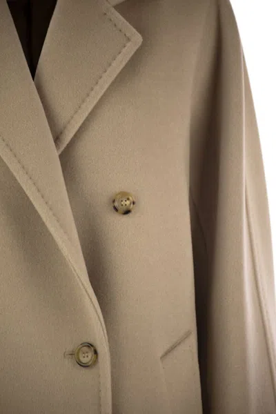 Max Mara Rebus Double-breasted Wool And Cashmere Coat In Neutral