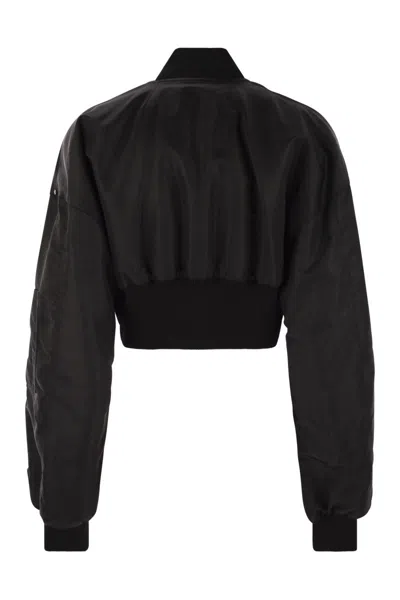 Sportmax Water-repellent Twill Bomber Jacket Jackets Black In Black