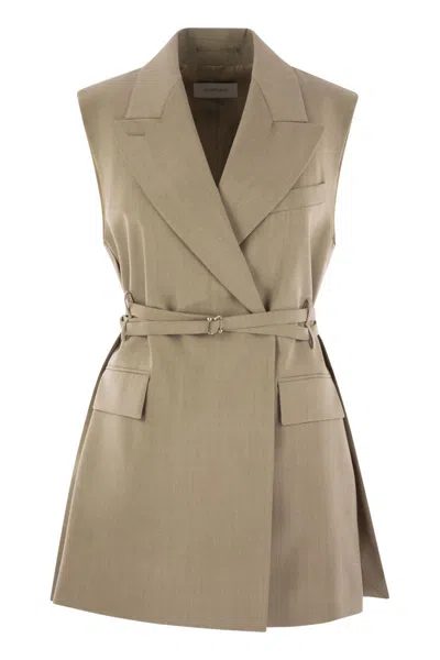 Sportmax Ciurma Sleeveless Long Blazer In Green