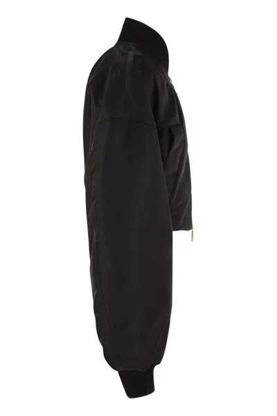 Sportmax Water-repellent Twill Bomber Jacket Jackets Black In Black