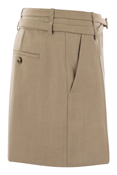 Sportmax Fify Mini Skirt With Belt In Brown