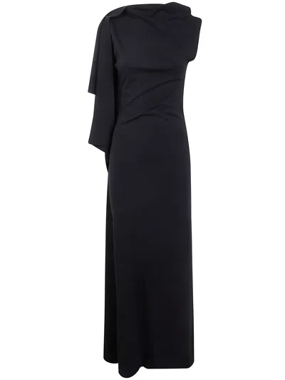 Sportmax Max Mara  Long Asymetrical "nicchia" Dress In Black