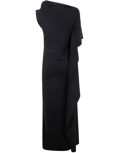 Sportmax Max Mara  Long Asymetrical "nicchia" Dress In Black