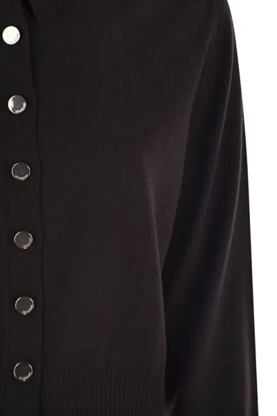 Sportmax Perseo Button-up Knitted Cardigan In Black