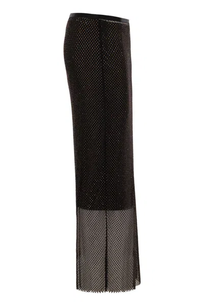 Sportmax Max Mara  Rete - Longuette With Rhinestones In Black