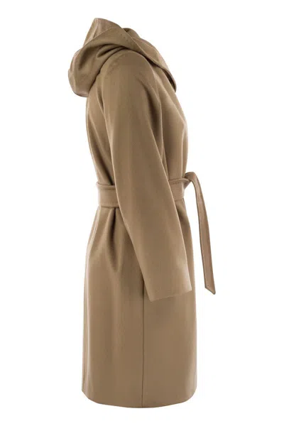 Max Mara Studio Hooded Belted "newmang" Coat