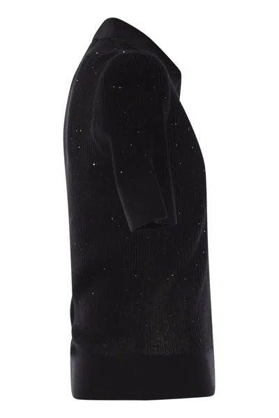 Max Mara Uberta - Wool And Silk Polo Shirt With Sequins
