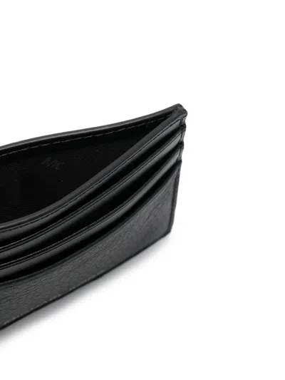 Michael Kors Pebbled Texture Compact Design Card Case In Black