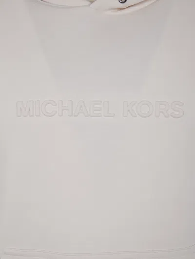 Michael Kors Logo-embossed Hoodie In Neutral
