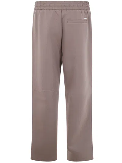 Michael Kors Elastic-waistband Cotton Trousers In Brown