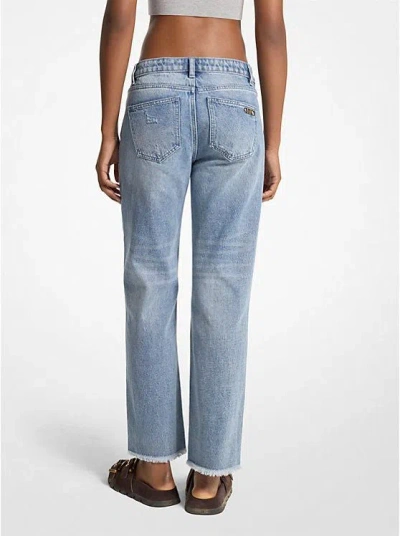 Michael Michael Kors Frayed Distressed Jean In Blue