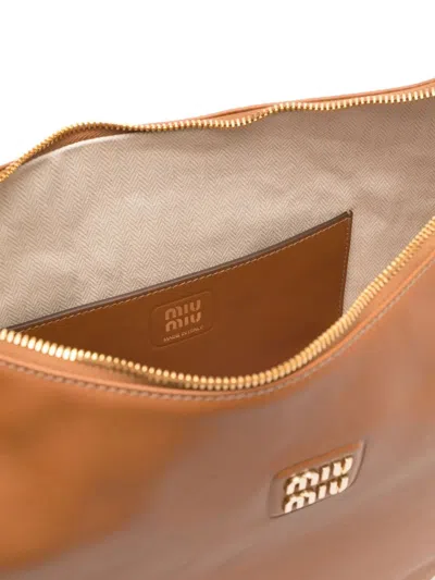 Miu Miu Caramel Leather Shoulder Bag
