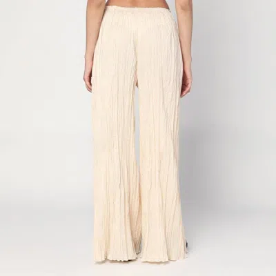 Mark Kenly Domino Tan Mkdt Studio Pinola-atelier Pleated Fabric Ivory Trousers In Neutral