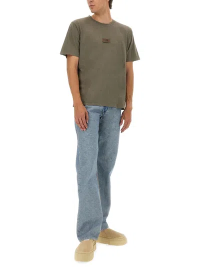 Mm6 Maison Margiela Mm6 By Maison Margiela Relaxed-fit Cotton T-shirt With Logo Patch In Green