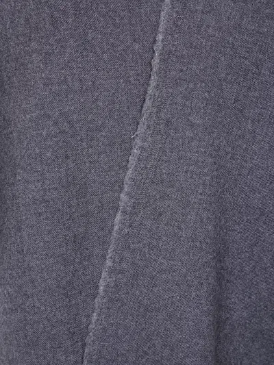 Mm6 Maison Margiela V-neckline Midi Dress Asymmetric Seam In Gray
