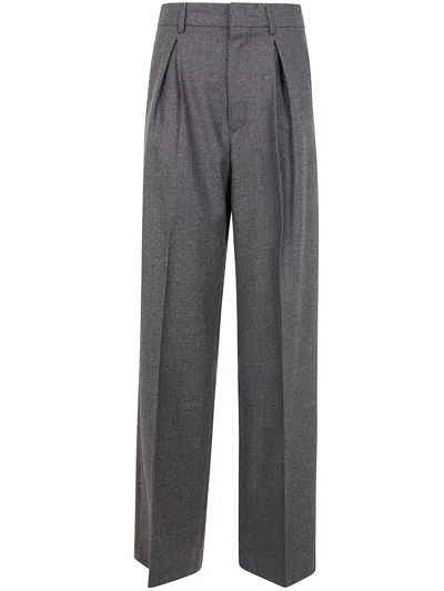 Mm6 Maison Margiela Mm6 By Maison Margiela High-waisted Tailored Pants With Wide Leg In Gray