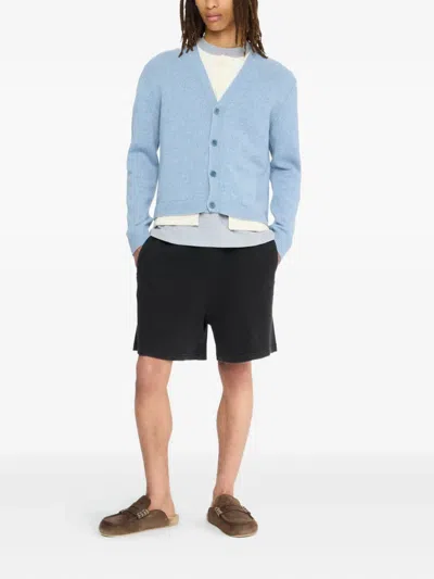 Jw Anderson Ribbed Drawstring Shorts In Black