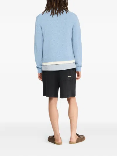 Jw Anderson Ribbed Drawstring Shorts In Black